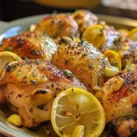 ['Frango grelhado com limão e ervas, suculento e dourado.', 'Close-up de frango grelhado com temperos de limão e ervas frescas.', 'Porção de frango grelhado, apresentado com limão e ervas.', 'Prato de frango grelhado com um toque de limão e ervas aromáticas.']