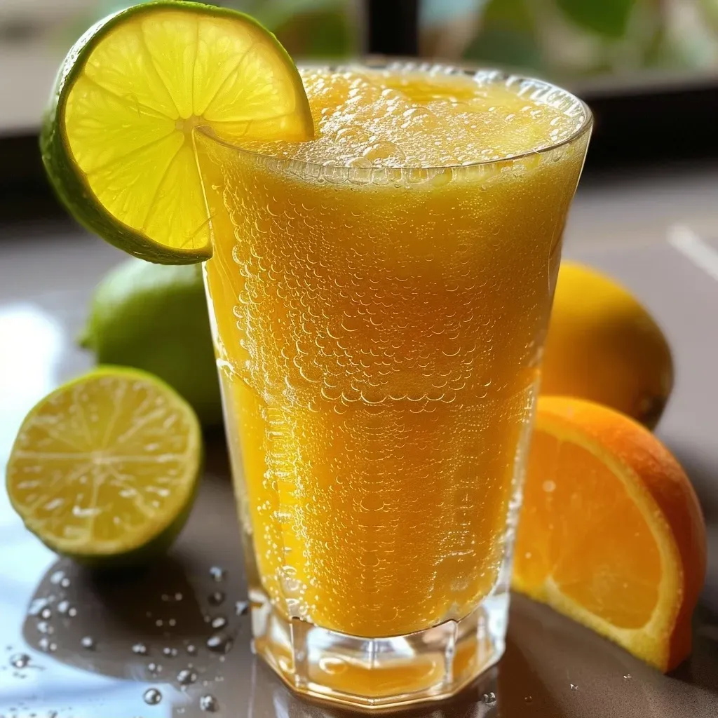 ['Limonada Indiana em um copo com folhas de manjericão ao redor.', 'Close de uma limonada refrescante com limão e manjericão.', 'Copo de Limonada Indiana com gelo e fatias de limão.', 'Limonada Indiana com abacate, limão e manjericão.']