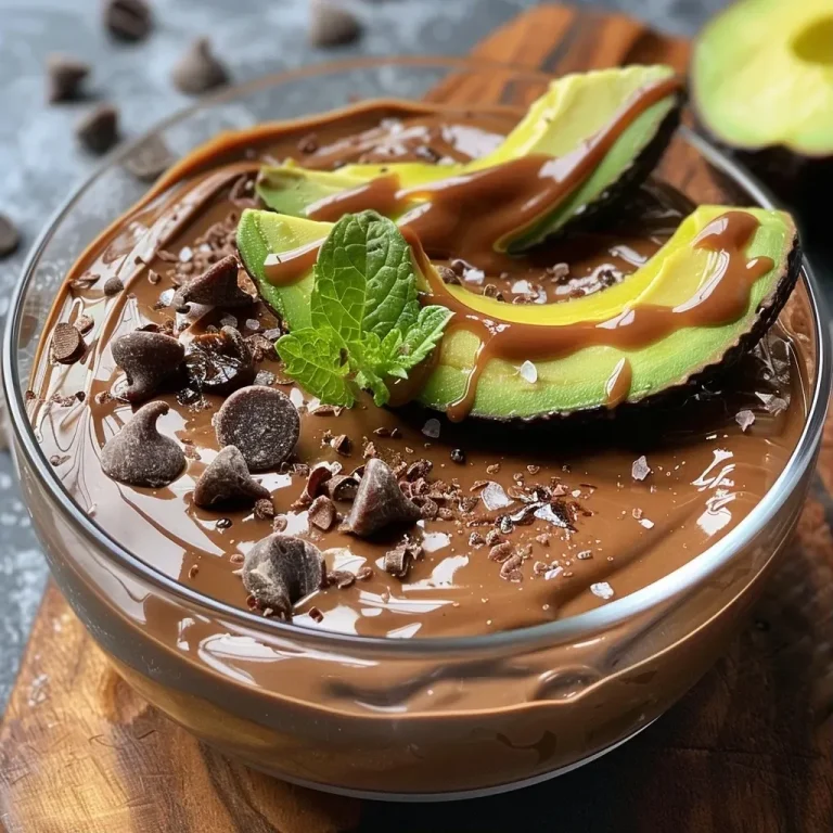 ['Mousse de chocolate cremoso feito com abacate, servido em uma tigela.', 'Close-up de mousse de abacate com chocolate, com textura suave e densa.', 'Uma porção de mousse de chocolate à base de abacate em apresentação atraente.', 'Mousse de abacate e chocolate, rica e saudável, em uma vista lateral detalhada.']