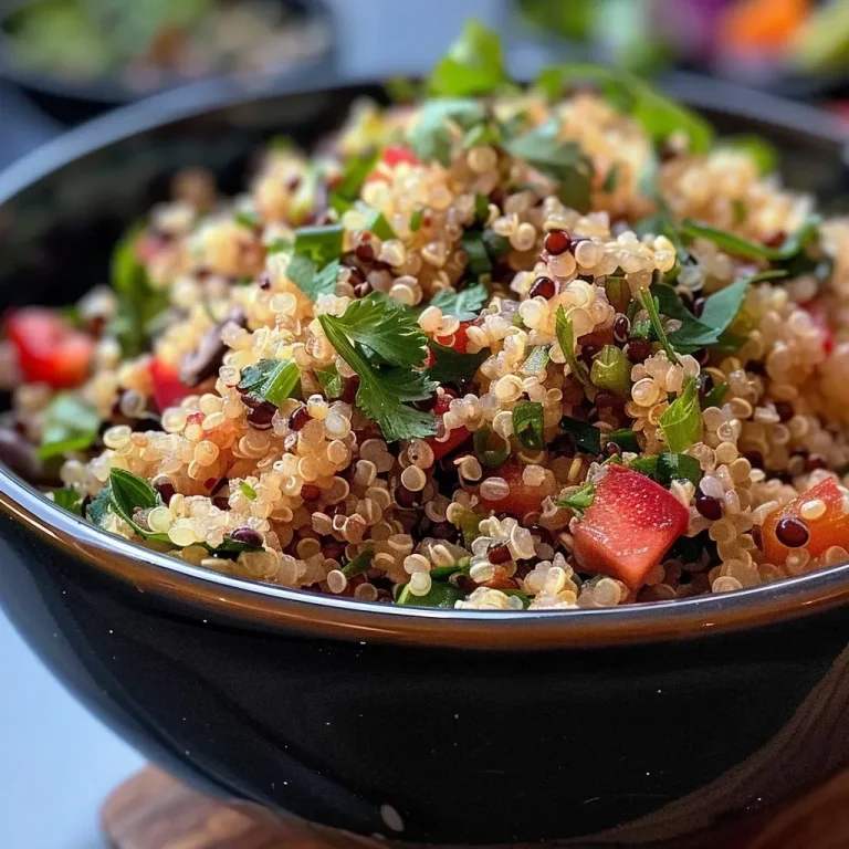 ['Quinoa cozida em uma panela, com textura suculenta.', 'Close-up de quinoa fresca e cozida com água.', 'Quinoa em uma panela, evidenciando sua cor e textura.', 'Quinoa pronta para ser servida, com aparência apetitoso.']