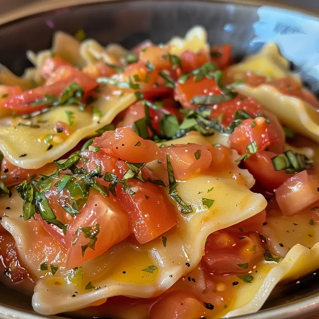 ['Salsa vermelha vibrante em um prato, com ingredientes frescos ao fundo.', 'Close de um molho para ravioli, com textura suculenta e colorida.', 'Prato de salsa caseira, destacando tomatinhos e ervas aromáticas.', 'Molho para ravioli em detalhes, com alho e cebola visíveis.']