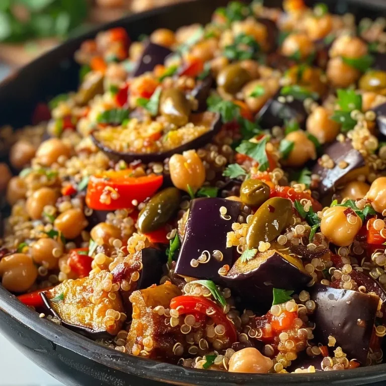 ['Tigela mediterrânea de berinjela com grãos e legumes.', 'Close de uma tigela saudável com berinjela e grãos.', 'Prato colorido de berinjela, grãos e ovo cozido.', 'Bowl de berinjela mediterrânea com ingredientes variados.']