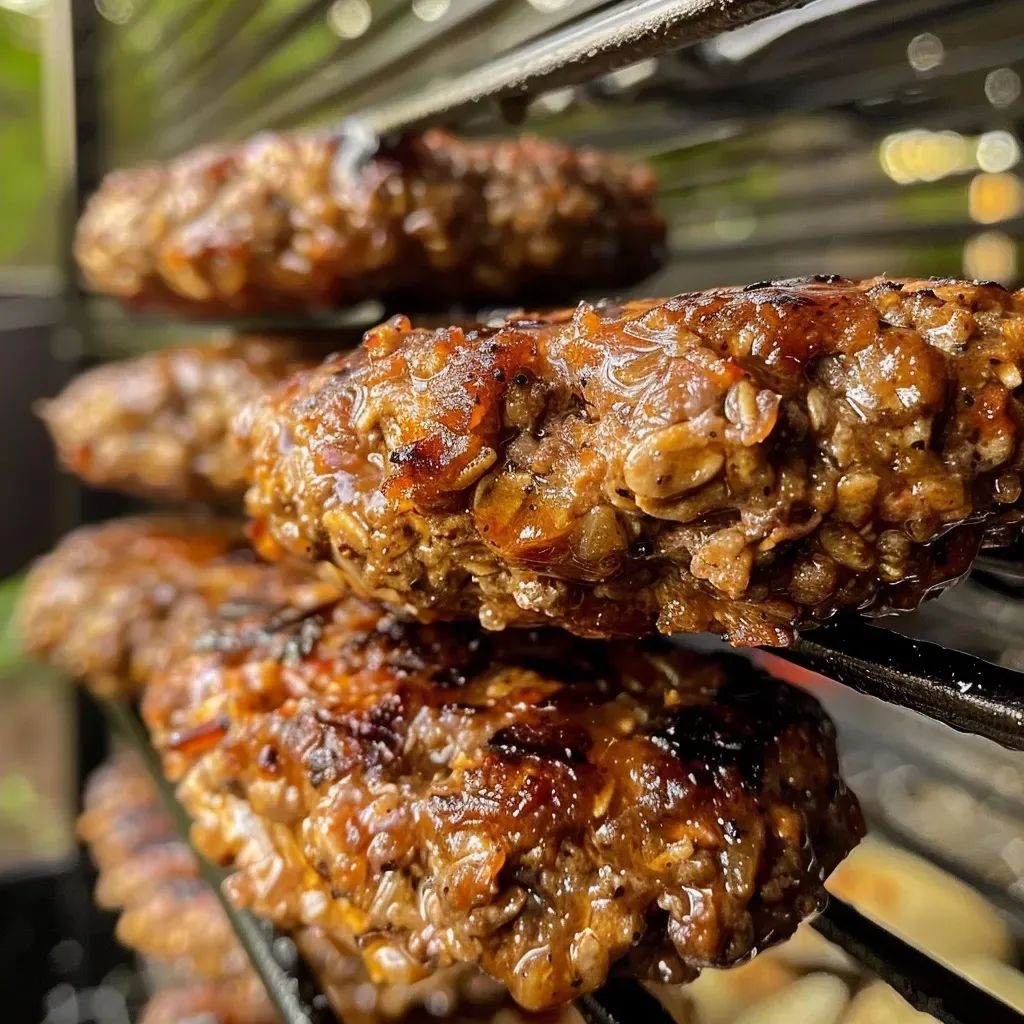 Almôndegas suculentas com molho BBQ em primeiro plano.