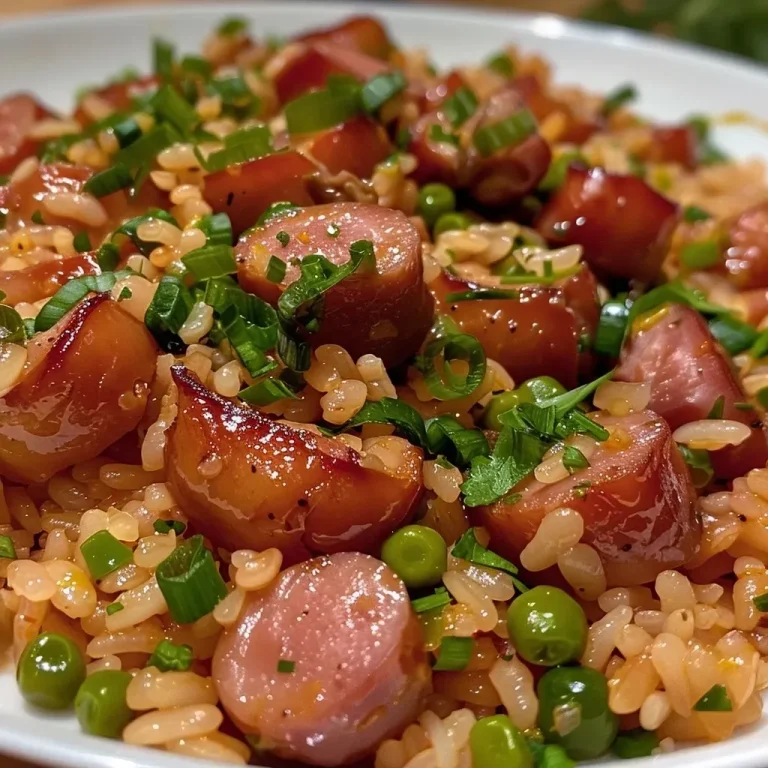 ['Close-up de arroz com linguiça na pressão, com grãos soltinhos e coloridos.', 'Prato de arroz com linguiça calabresa, exibindo ingredientes frescos.', 'Detalhe de arroz bem preparado com pedaços de linguiça e temperos.', 'Vista lateral de arroz com linguiça na pressão, mostrando sua textura suculenta.']