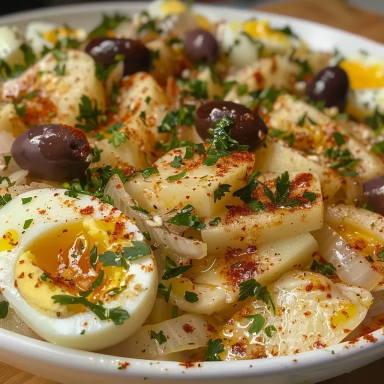 ['Prato de Bacalhau à Gomes de Sá com camadas de batata e ovos.', 'Close-up de Bacalhau à Gomes de Sá, com azeitonas e salsa por cima.', 'Bacalhau à Gomes de Sá servido em uma travessa, com ingredientes à vista.', 'Detalhe de Bacalhau à Gomes de Sá, mostrando a textura e os ingredientes.']