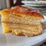['Bolo de maçã cremoso em fatias, com maçãs picadas ao fundo.', 'Close-up de um bolo de maçã cremoso, mostrando a textura.', 'Bolo de maçã cremoso em uma mesa, com ingredientes ao lado.', 'Fatias de bolo de maçã cremoso, destacando sua aparência suculenta.']