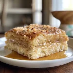 ['Bolo de mel com cobertura dourada e amêndoas.', 'Close de um bolo de mel, fatiado, mostrando a textura.', 'Bolo de mel decorado com amêndoas tostadas.', 'Vista lateral de um bolo de mel, suculento e apetitoso.']