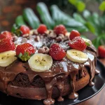 ['Bolo de morango com chocolate em fatias, mostrando camada de morangos.', 'Close de um bolo de chocolate coberto com morangos frescos.', 'Bolo de morango e chocolate com recheio visível e cobertura brilhante.', 'Bolo de dois andares com morangos e ganache de chocolate.']