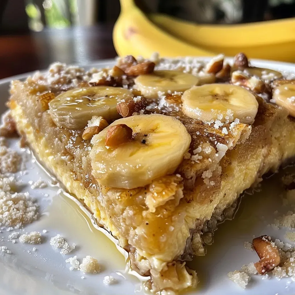 ['Bolo fit de banana com aveia em fatias, mostrando a textura macia.', 'Close de um bolo fit de banana, com aveia, em uma mesa rústica.', 'Bolo saudável de banana e aveia, com pedaços de fruta visíveis.', 'Bolo fit de banana com aveia, lado a lado com ingredientes frescos.']