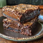 ['Brownies de Nutella com cobertura de iogurte grego.', 'Close-up de brownies com Nutella e iogurte grego por cima.', 'Fatias de brownies cobertas com iogurte grego e Nutella.', 'Brownies suculentos com cobertura cremosa de iogurte grego.']
