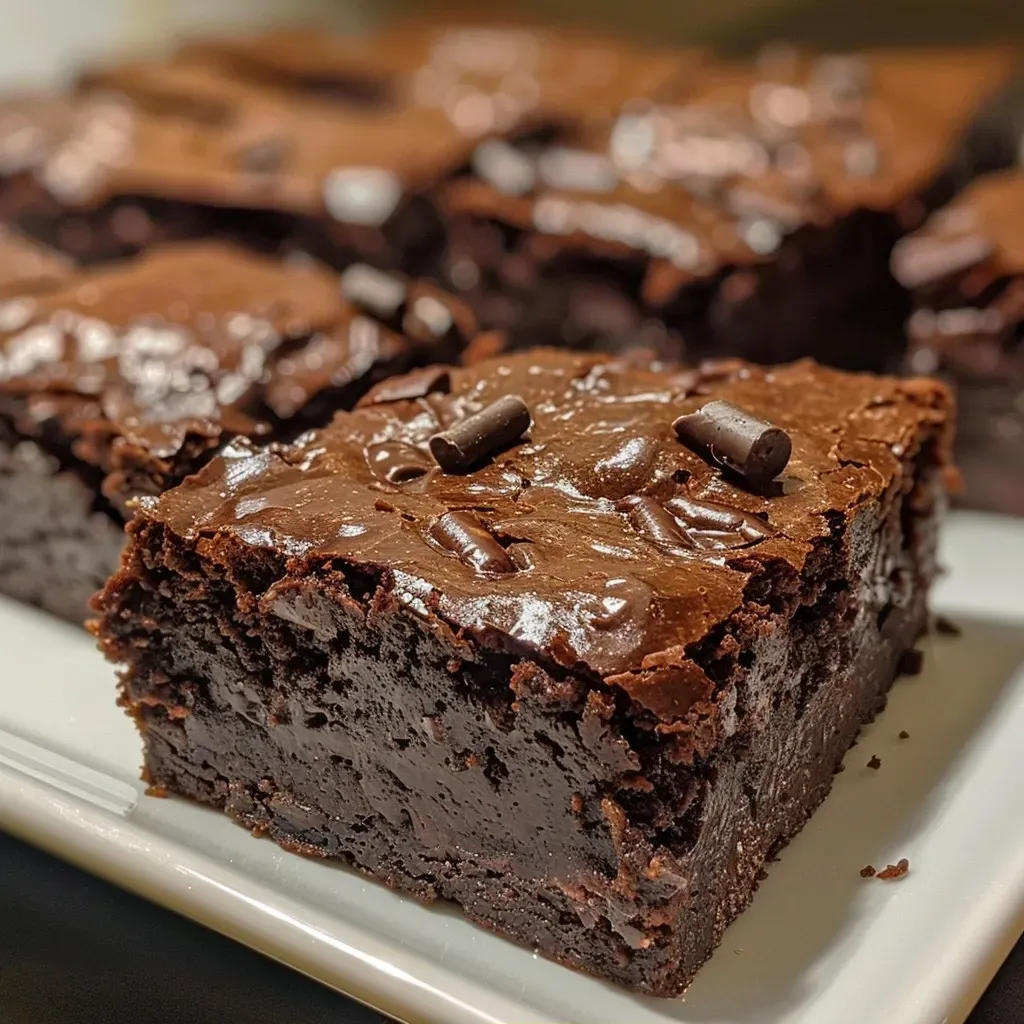 Brownies de iogurte grego com textura cremosa.