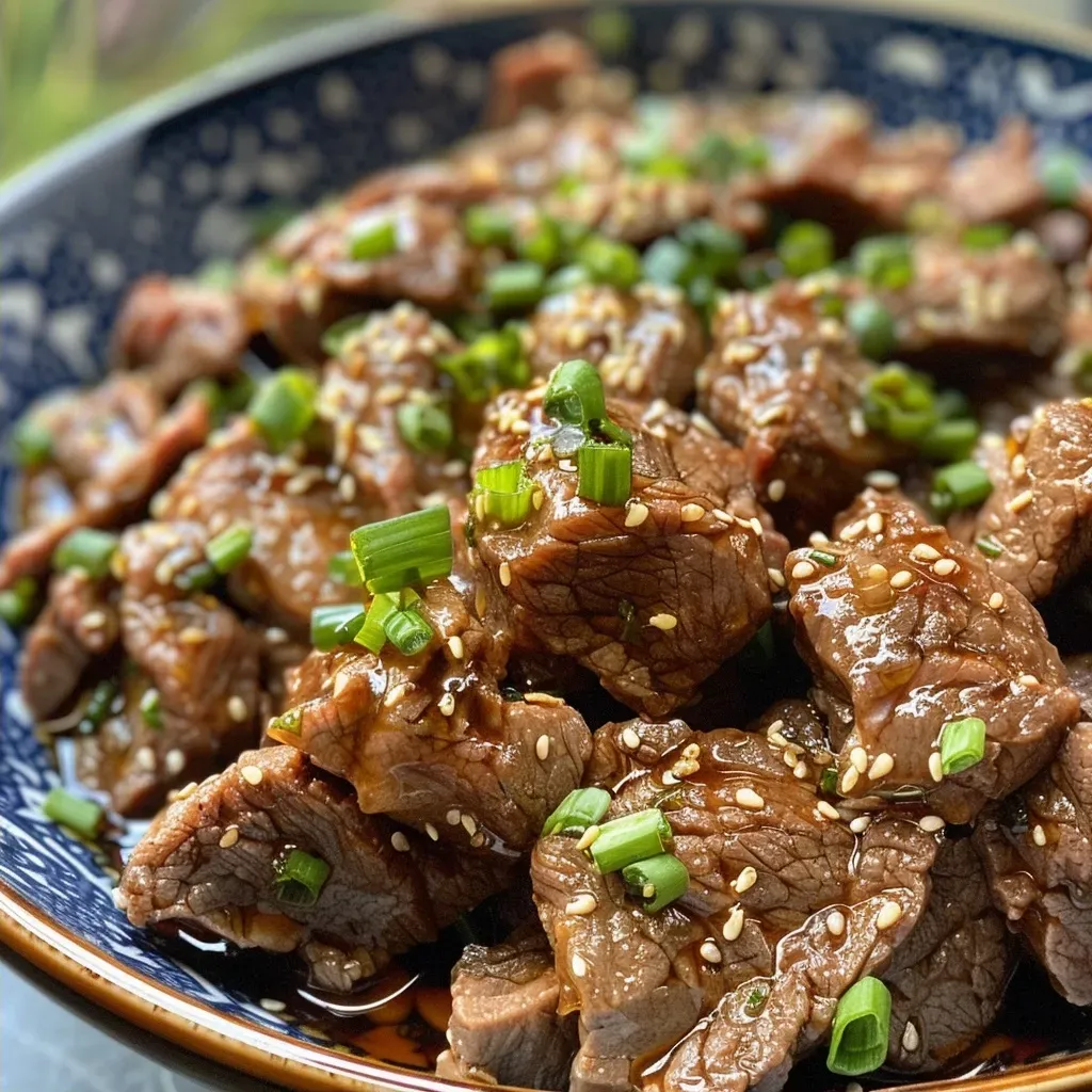 ['Carne oriental suculenta com legumes coloridos na frigideira.', 'Close-up de carne na frigideira com pimentões e cebola.', 'Prato de Carne Oriental frita com alho e gergelim.', 'Carne em tiras com molho shoyu e vegetais na frigideira.']