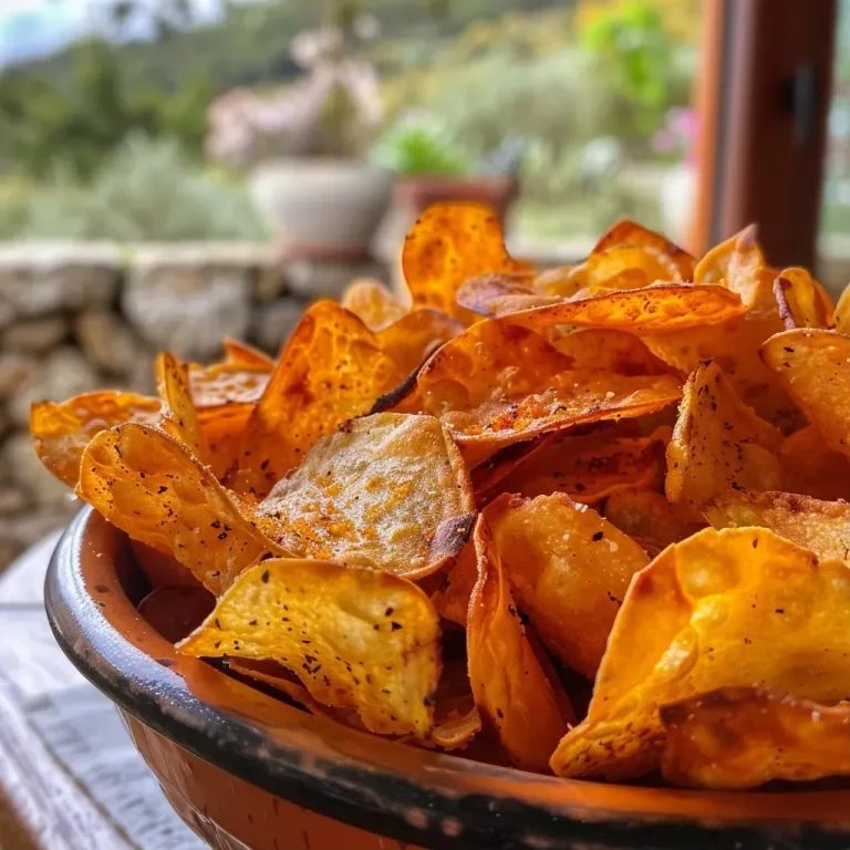 ['Chips de abobrinha crocantes em uma tábua de madeira.', 'Close de chips de abobrinha dourados, prontos para serem saboreados.', 'Porção de chips de abobrinha em uma tigela, com temperos ao redor.', 'Chips de abobrinha saudáveis e coloridos dispostos em um prato.']
