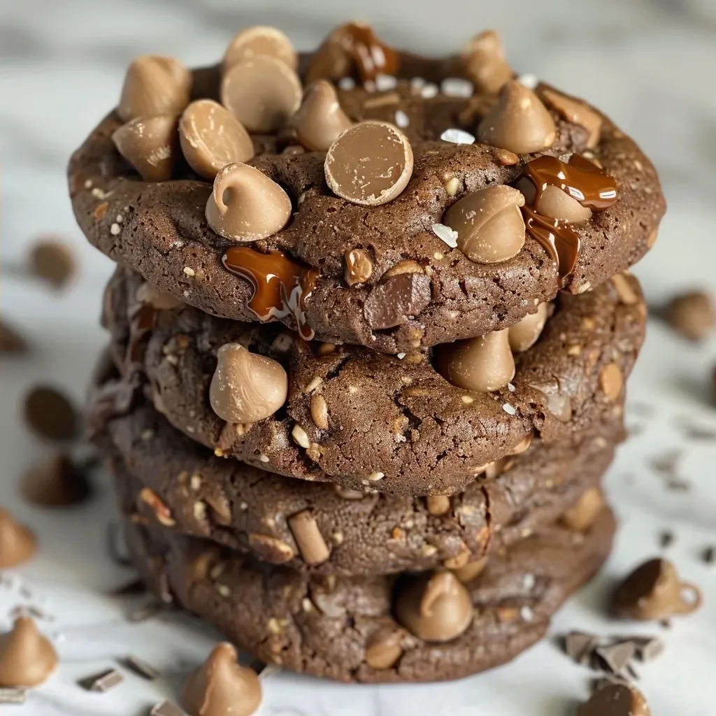 Cookies de veludo vermelho com gotas de chocolate.