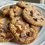 ['Biscoitos recheados de chocolate com massa dourada.', 'Cookies com recheio de Nutella e pedaços de chocolate.', 'Close de biscoitos caseiros, crocantes por fora e macios por dentro.', 'Cookies de chocolate em destaque, mostrando o recheio cremoso.']