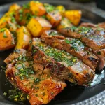 ['Costela na cerveja suculenta ao lado de batatas.', 'Close-up de costela cozinhando com cerveja e temperos.', 'Prato de costela na cerveja com ervas e alho.', 'Costela macia e dourada sobre uma tábua de madeira.']