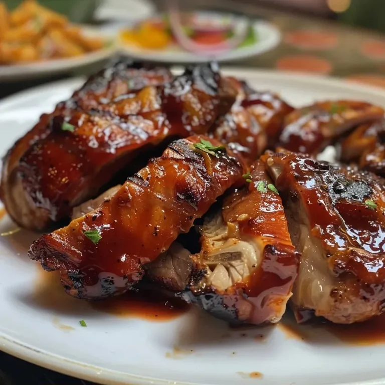 ['Costelinha ao Barbecue suculenta, vista lateral.', 'Close-up de costelinha de porco ao molho barbecue.', 'Costela de porco grelhada com molho barbecue.', 'Costelinha ao Barbecue com aparência convidativa.']
