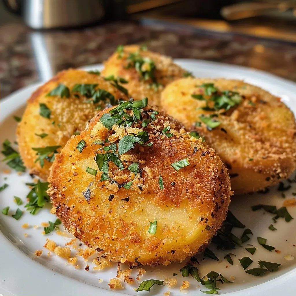 ['Coxinha de batata crocante na Air Fryer.', 'Close de coxinha de batata com recheio suculento.', 'Coxinha de batata dourada e apetitoso.', 'Detalhe de coxinha de batata frita na Air Fryer.']