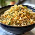 ['Close-up de um prato de cuscuz de limão com folhas de salsa.', 'Cuscuz de limão apresentado em uma tigela, com limões ao fundo.', 'Detalhe de cuscuz de limão com textura suculenta e aromática.', 'Cuscuz de limão decorado com salsa picada em uma mesa.']