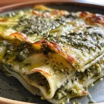 ['Close-up de cuscuz marroquino servido com pesto de hortelã e pistache.', 'Cuscuz marroquino vibrante com molho de hortelã e crocantes pistaches.', 'Prato de cuscuz marroquino decorado com pesto verde e pedaços de pistache.', 'Porção de cuscuz marroquino com pesto de hortelã e pistache em destaque.']