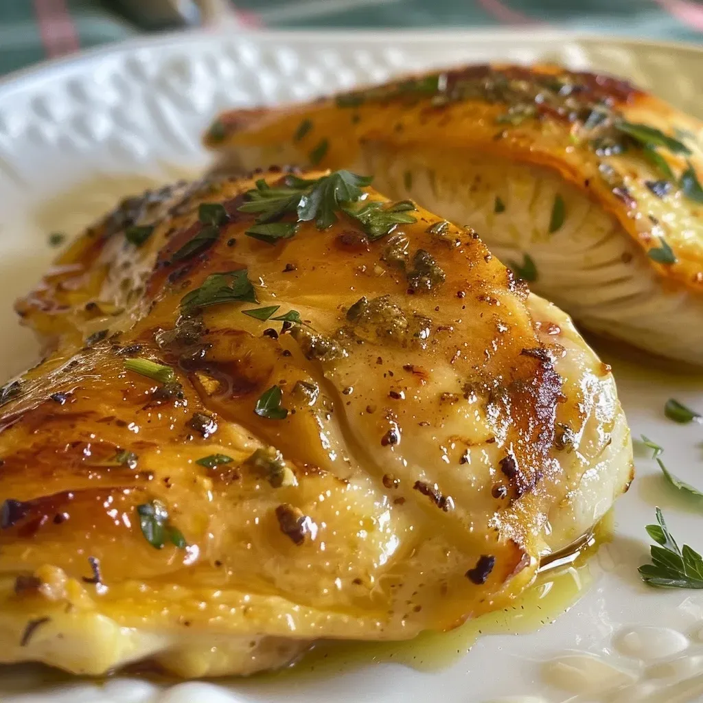 Prato de frango ao molho de iogurte com ervas frescas.