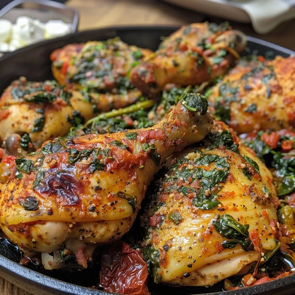 Peito de frango recheado com tomate seco e espinafre.