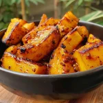 ['Grão de bico crocante em uma tigela.', 'Close de grão de bico crocante com temperos.', 'Grão de bico crocante em uma superfície rústica.', 'Porção de grão de bico crocante junto com ingredientes.']