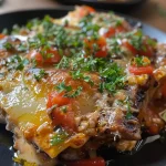 ['Lasanha de atum em camadas suculentas.', 'Porção de lasanha de atum com queijo derretido.', 'Close-up de lasanha de atum com molho e ervas.', 'Lasanha de atum pronta para servir, com ingredientes frescos.']
