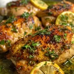 ['Peito de frango marinando em uma mistura de ingredientes mediterrâneos.', 'Close de peito de frango envolto em marinada de azeite, limão e temperos.', 'Frango marinando com especiarias frescas e limões cortados ao lado.', 'Frango suculento em marinada com alho e ervas frescas.']