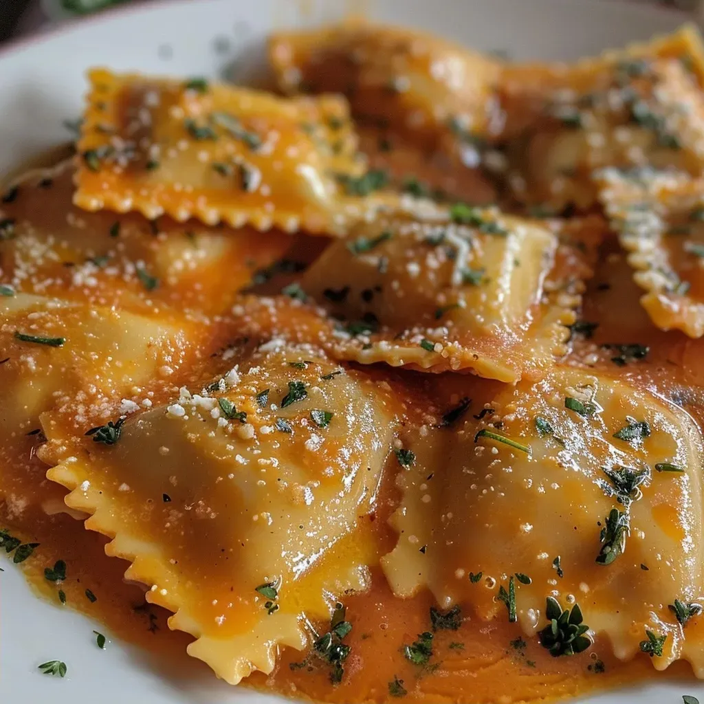 Molho cremoso para ravioli em uma tigela, com textura rica.