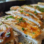 ['Panqueca de frango recheada com requeijão e coberta com molho.', 'Close-up de panqueca de frango com requeijão, mostrando recheio suculento.', 'Panqueca de frango com aparência dourada e cremosidade do requeijão.', 'Panqueca de frango apresentada de lado, destacando a textura e recheio.']