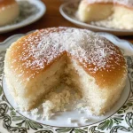 ['Pão doce de coco e creme com cobertura brilhante.', 'Pão doce com textura macia, coco e creme visíveis.', 'Close-up de um pão doce de coco, destacando a cobertura.', 'Pão doce de coco na lateral, com detalhes da massa.']