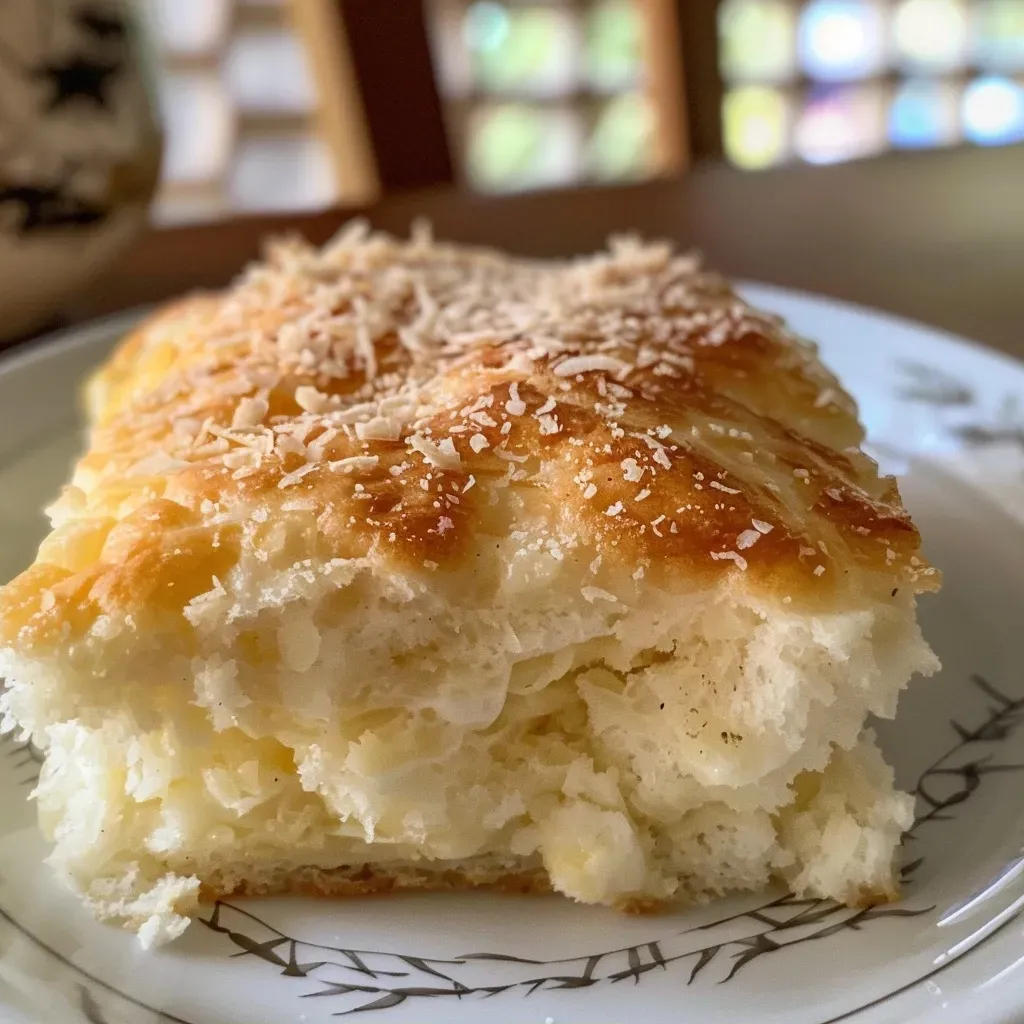['Pão doce de coco e creme com cobertura brilhante.', 'Pão doce com textura macia, coco e creme visíveis.', 'Close-up de um pão doce de coco, destacando a cobertura.', 'Pão doce de coco na lateral, com detalhes da massa.']