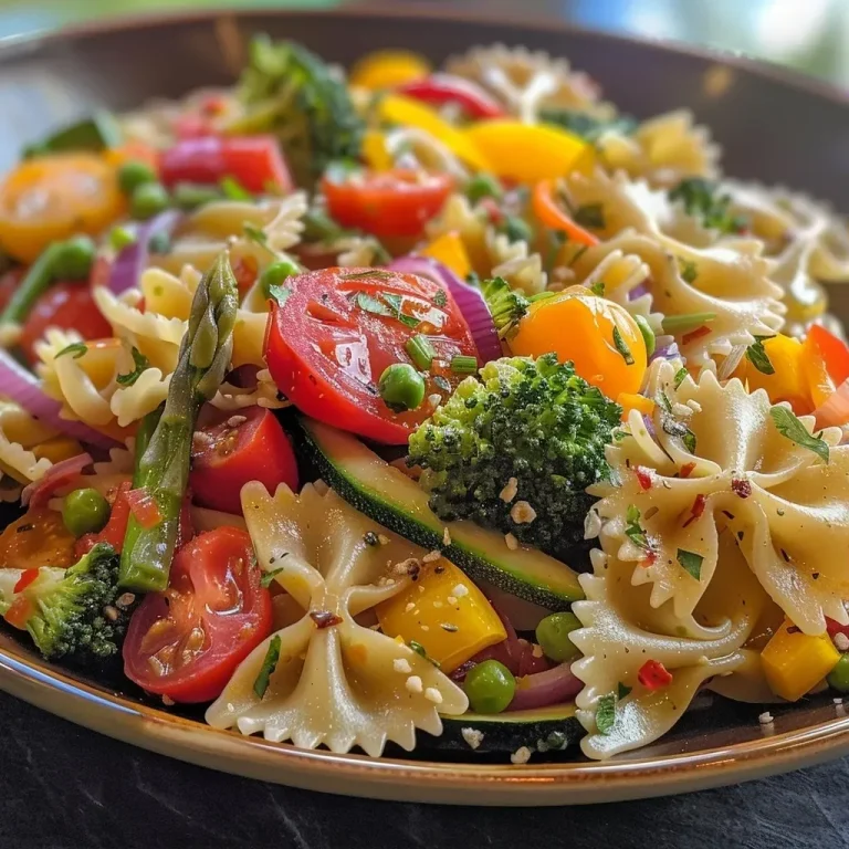 ['Close-up de um prato de Pasta Primavera colorida.', 'Porção de Pasta Primavera com vegetais frescos.', 'Variedade de vegetais sobre massa em um prato.', 'Prato vibrante de Pasta Primavera com ingredientes saudáveis.']