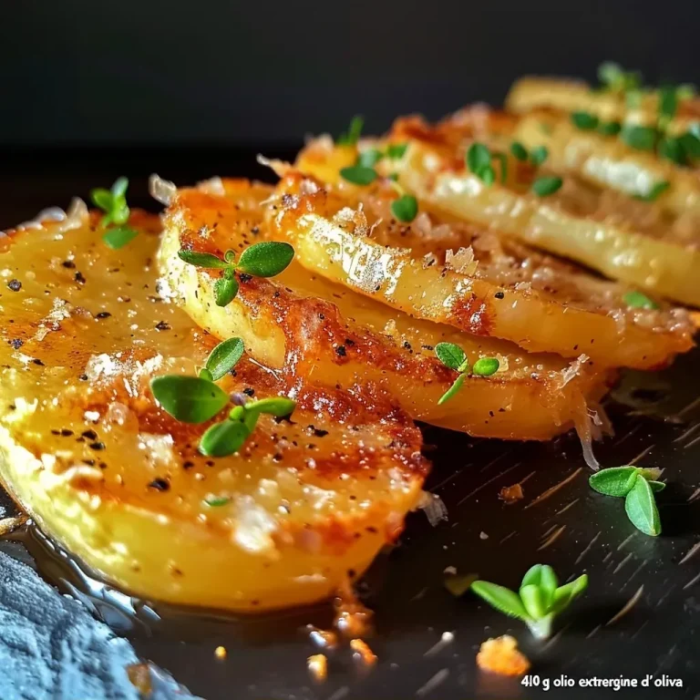 ['Batatas ao limão com queijo parmesão, apresentadas de lado.', 'Porção de Patate al limone e parmigiano em close, destacando a textura.', 'Batatas assadas com limão e parmesão em uma bela apresentação.', 'Detalhe das batatas ao limão e queijo, mostrando sua suculência.']