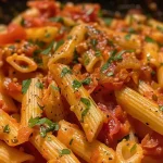 ['Prato de penne ao molho de tomate com almôndegas suculentas.', 'Close-up de penne ao molho de tomate com almôndegas.', 'Macarrão penne servido com molho de tomate e almôndegas.', 'Prato saboroso de penne ao molho de tomate e almôndegas.']