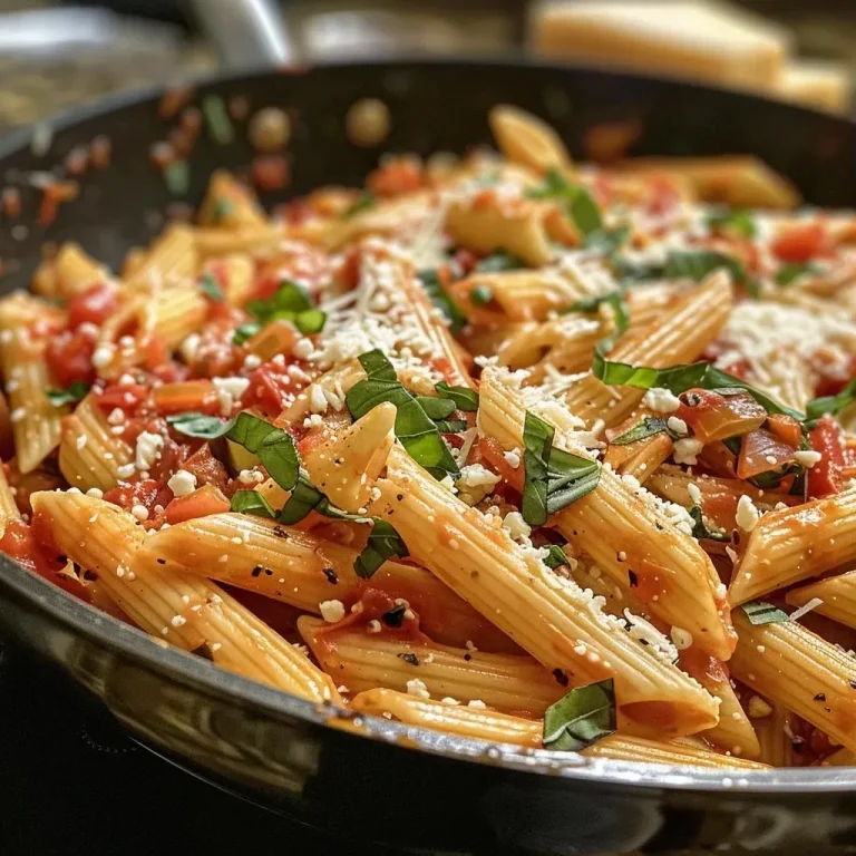 ['Prato de penne com molho de tomate, alho e ricota.', 'Close up de penne ao molho de tomate e ricota.', 'Penne coberto com molho de tomate, alho e manjericão.', 'Detalhe de um prato de penne com ricota e tomate.']