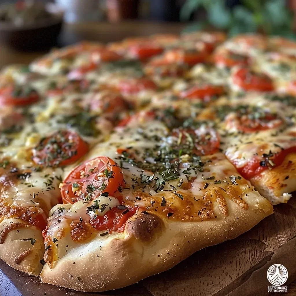 ['Pizza de frigideira com queijo derretido e ingredientes frescos.', 'Close-up de uma pizza de frigideira suculenta em um prato.', 'Fatia de pizza de frigideira com cobertura de queijo e vegetais.', 'Pizza de frigideira dourada com recheios variados.']