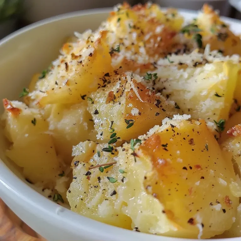 ['Purê de batata cremoso com parmesão e alecrim em um prato.', 'Close-up de purê de batata com queijo parmesão e ervas.', 'Porção generosa de purê de batata decorada com alecrim.', 'Prato de purê de batata com ingredientes frescos ao lado.']