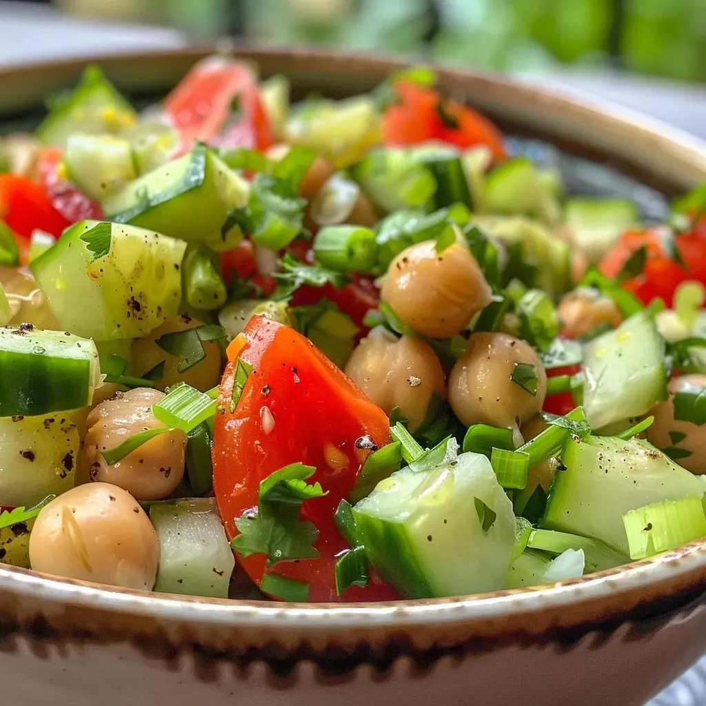 ['Salada de tahine com alface romana, pepino e grão-de-bico.', 'Close-up de uma salada de tahine colorida e fresca.', 'Ingredientes variados em uma salada de tahine saudável.', 'Salada de tahine pronta para servir, com molho cremoso.']