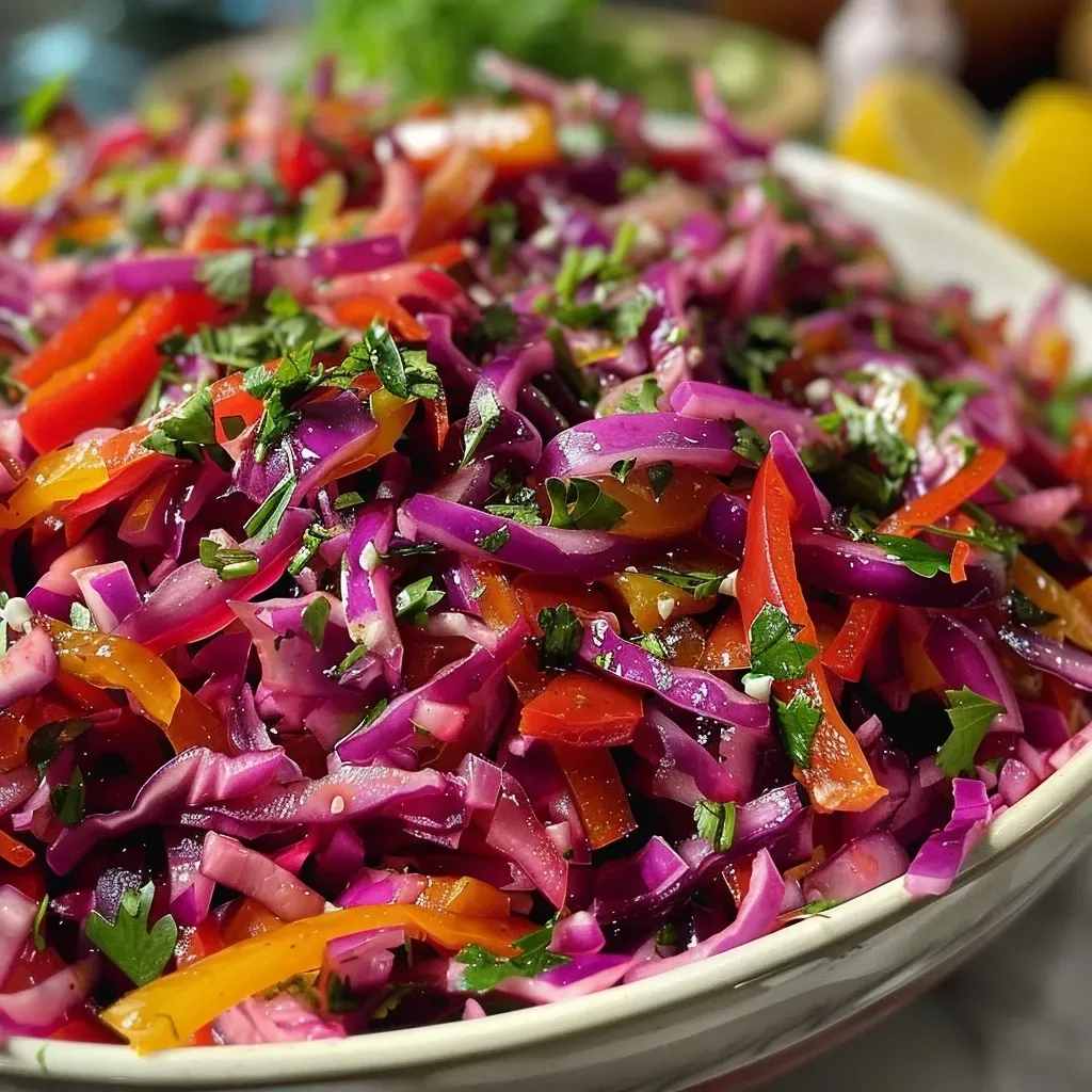 ['Salada colorida com repolho, cenoura e alface.', 'Mix de folhas e legumes frescos em uma saladeira.', 'Close de uma salada prática com cebola e ervas.', 'Salada vibrante com molho de azeite e limão.']
