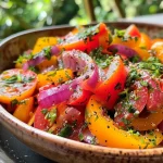 ['Salada Primavera colorida com legumes frescos.', 'Close up de uma Salada Primavera vibrante e saudável.', 'Porção de Salada Primavera com alface, repolho e legumes.', 'Salada Primavera repleta de cores e texturas frescas.']