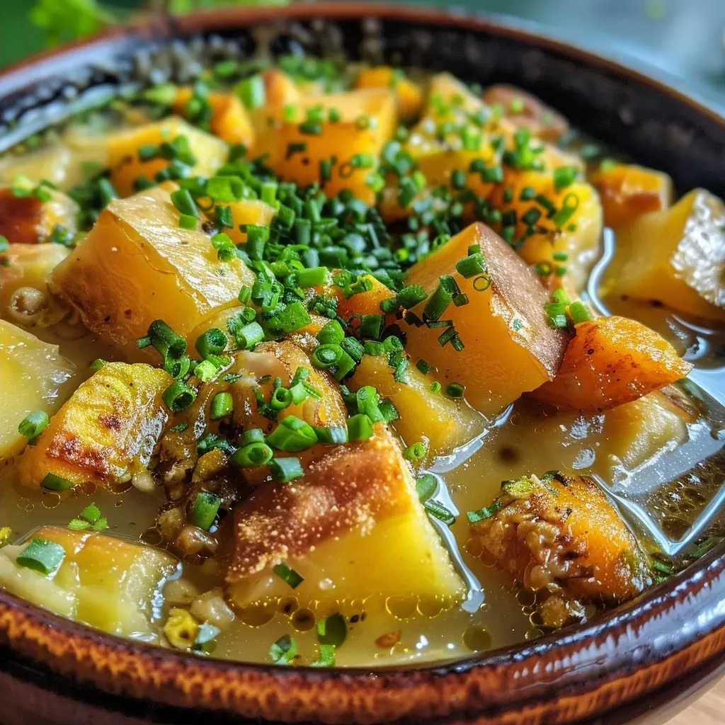 ['Sopa cremosa de gengibre, abóbora e batata-doce em um bowl.', 'Close de uma sopa colorida com abóbora e batata-doce.', 'Prato de sopa quente com gengibre e coentros frescos decorando.', 'Sopa de abóbora e batata-doce com sementes de abóbora em cima.']