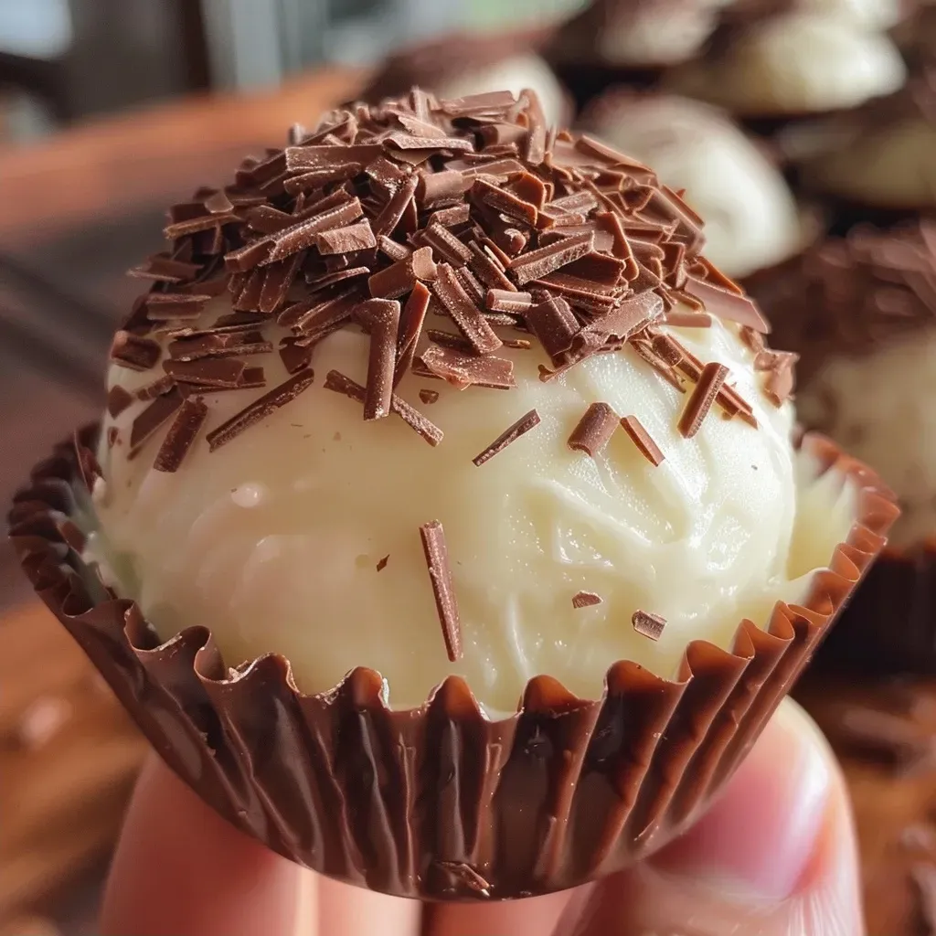 Sorvete de brigadeiro com cobertura de chocolate granulado.