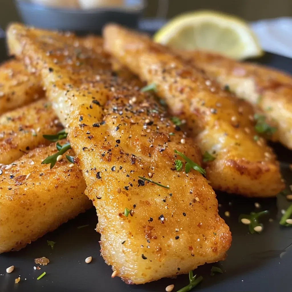 ['Filé de tilápia crocante, dourado e apetitoso, preparado na airfryer.', 'Close de tilápia crocante com textura crocante e suculenta.', 'Porção de tilápia frita na airfryer, com aparência dourada e crocante.', 'Filé de tilápia crocante com temperos, preparado de forma saudável.']