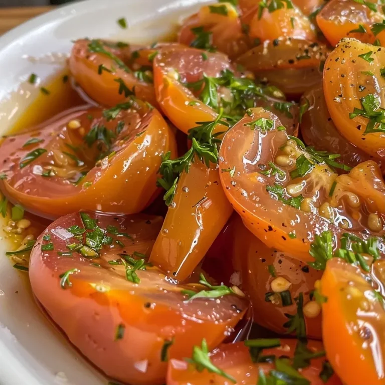 ['Tomate confit suculento com dentes de alho ao fundo.', 'Close-up de tomates confit com ervas frescas.', 'Tomate confit brilhante em um prato rústico.', 'Vista lateral de tomates confit com azeite e temperos.']