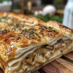 ['Torta Cremosa de Frango com crosta dourada.', 'Close-up da fatia de Torta Cremosa de Frango.', 'Torta Cremosa de Frango recheada com frango desfiado e queijo.', 'Torta Cremosa de Frango com ingredientes frescos ao redor.']