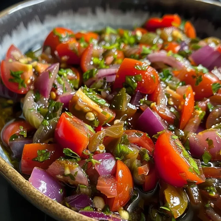 ['Vinagrete colorido e fresco em uma tigela.', 'Ingredientes frescos para vinagrete, incluindo cebolas e pimentões.', 'Vinagrete vibrante pronto para acompanhar cachorro quente.', 'Close-up de vinagrete com cebolas, pimentões e tomates.']