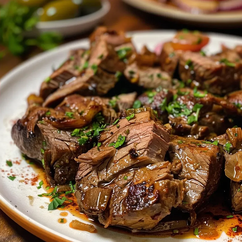 Close de abobrinhas médias recheadas com carne e temperos.
