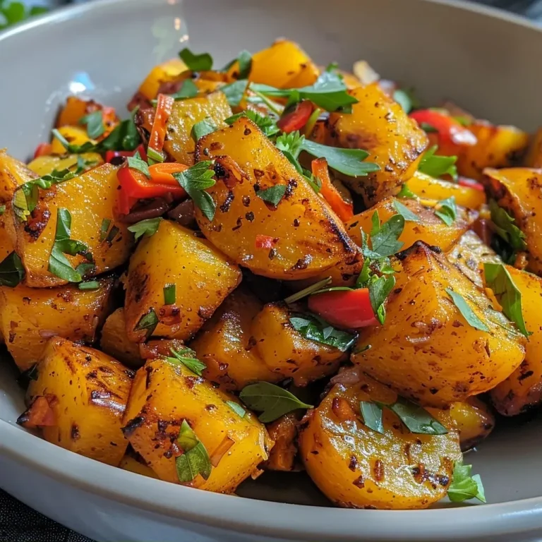 Descubra o Sabor da Batata Sauté com Alecrim: Simples e Deliciosa! Batatas douradas com alecrim e alho em uma travessa.